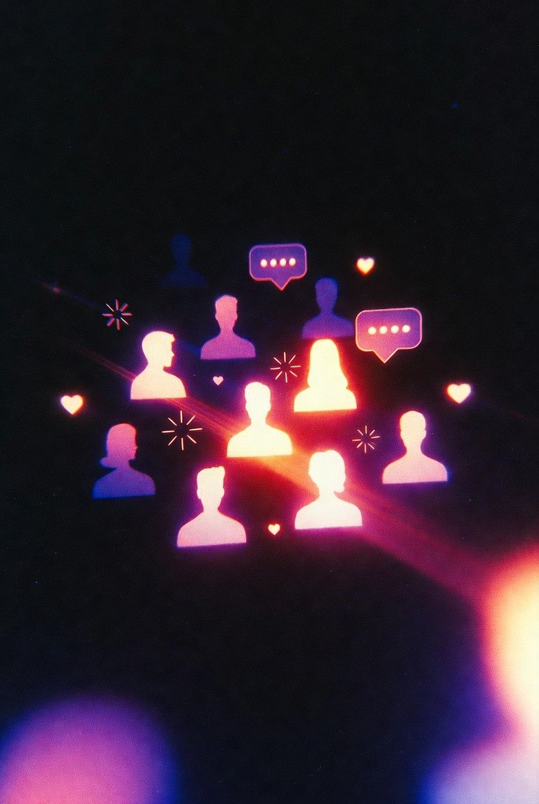 Glowing avatars and speech bubbles